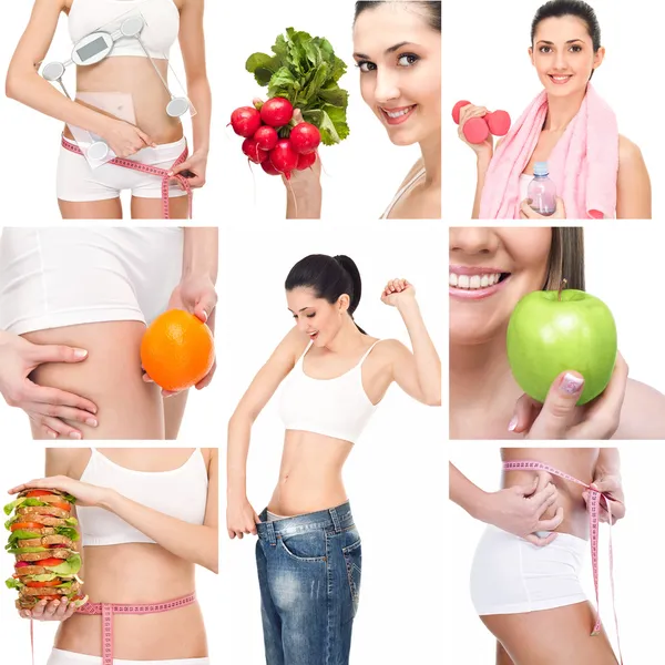 Healthy lifestyle collage — Stock Photo, Image