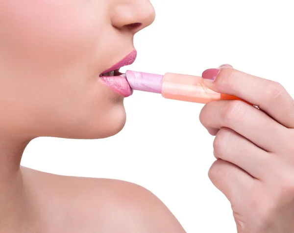 El cuidado de los labios — Foto de Stock