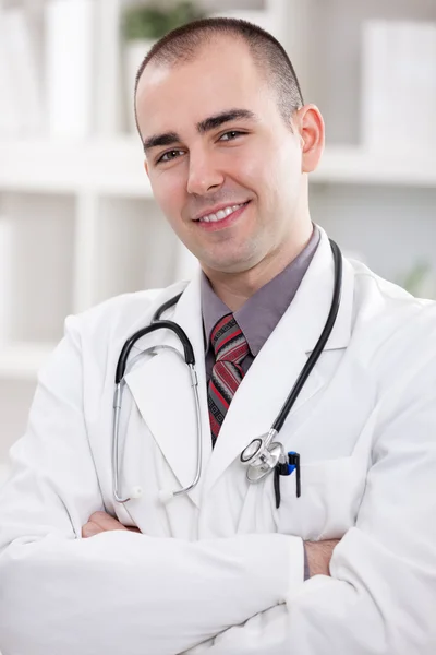 Portrait of young handsome doctor — Stock Photo, Image