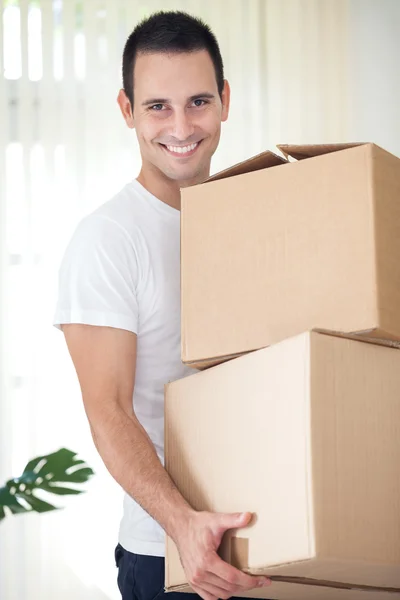 Man on moving day — Stock Photo, Image