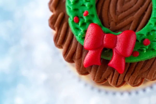 Close up of Christmas cupcake — Stock Photo, Image
