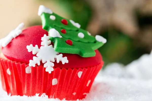 Közelkép a karácsonyi cupcake — Stock Fotó
