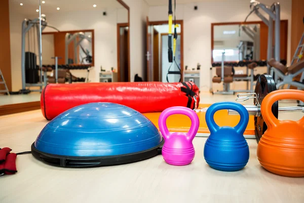 Kettlebells at fitness gym — Stock Photo, Image
