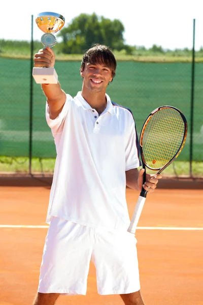 Successes tennis player — Stock Photo, Image