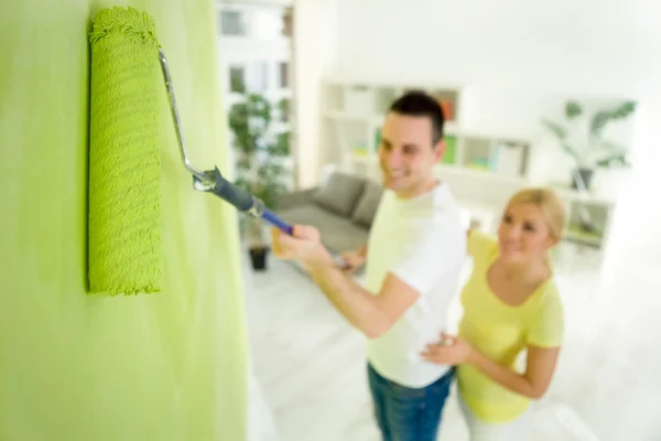 Couple renovation their apartment — Stock Photo, Image