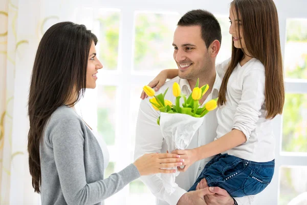 Happy family on mother's Day — Stock Photo, Image