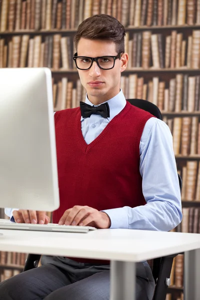 Young  student with  commuter — Stock Photo, Image