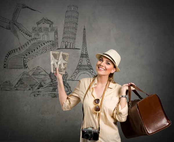 Tourist travel around the world — Stock Photo, Image