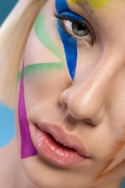 Kalıcı makyaj kadın yüzüne yakın çekim — Stok fotoğraf