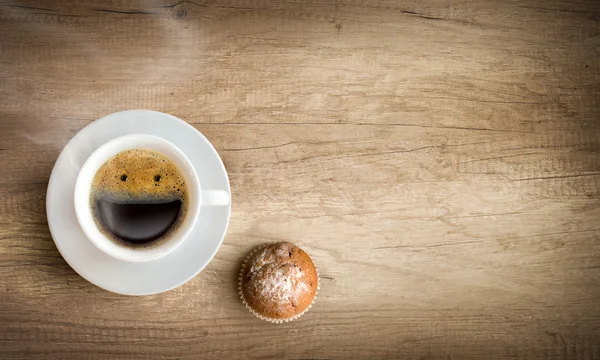 Xícara feliz de café com espaço de cópia — Fotografia de Stock