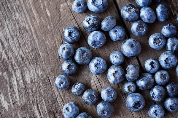 Fresh Berry Blueberries Wooden Table Backgroun — ストック写真