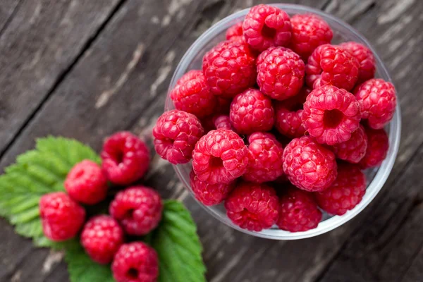 Raspberry Juice Summer Fruits Leaves Freshly Picke — Stockfoto