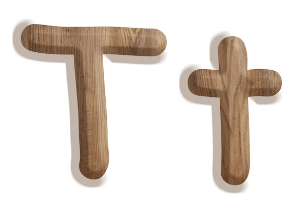 Alphabet made from wood — Stock Photo, Image