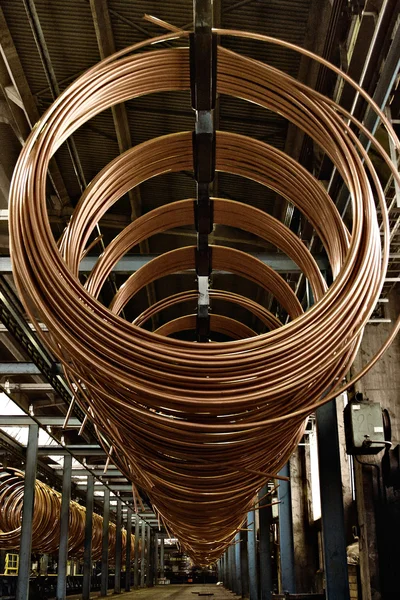 Copper pipe factory — Stock Photo, Image
