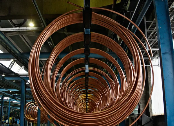 Copper pipe factory — Stock Photo, Image