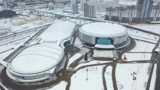Minsk Bielorrússia Janeiro 2019 Vista Instalação Esportiva Arena Minsk — Vídeo de Stock