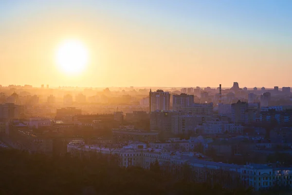 Minsk Bělorusko Března 2022 Cityscape Při Západu Slunce Minsku — Stock fotografie
