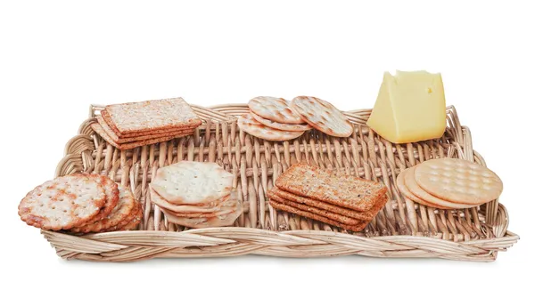 Crackers and cheese — Stock Photo, Image