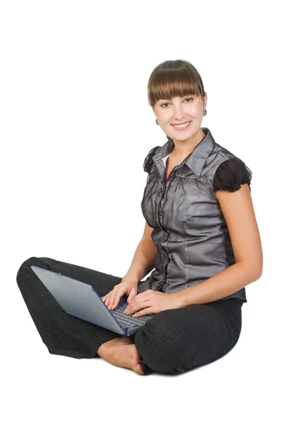 Beautiful businesswoman with laptop — Stock Photo, Image