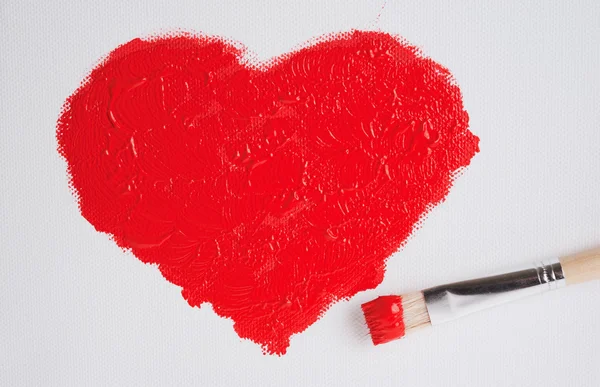 Corazón rojo pintado — Foto de Stock