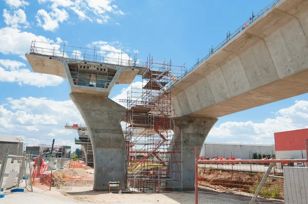 正在重建路 — 图库照片