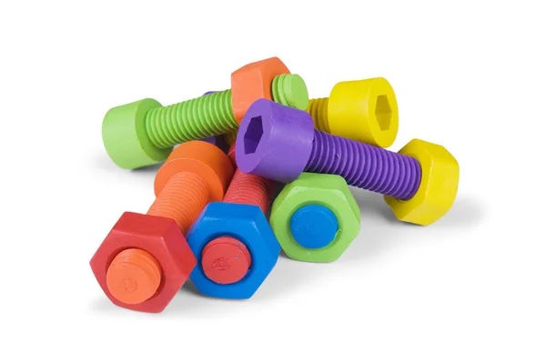 Colorful and funny nuts and bolts — Stock Photo, Image