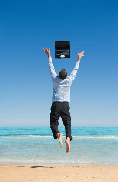 Businessman on the beach — Stock Photo, Image