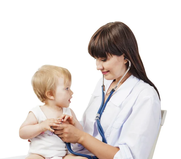 Medico pediatra con paziente — Foto Stock