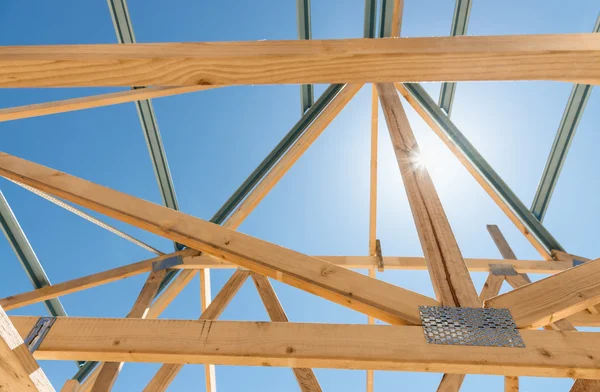 Nieuwe woningbouw framing. — Stockfoto