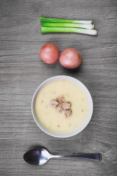 Friss tejszínes burgonya leves — Stock Fotó