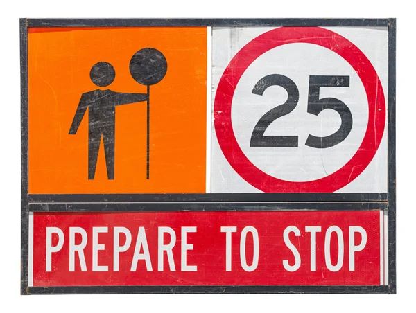 Old prepare to stop traffic sign — Stock Photo, Image