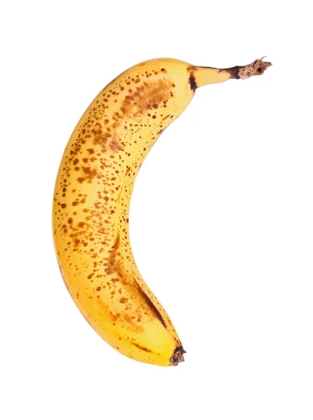 Zralé, strakaté banán izolovaných na bílém pozadí — Stock fotografie