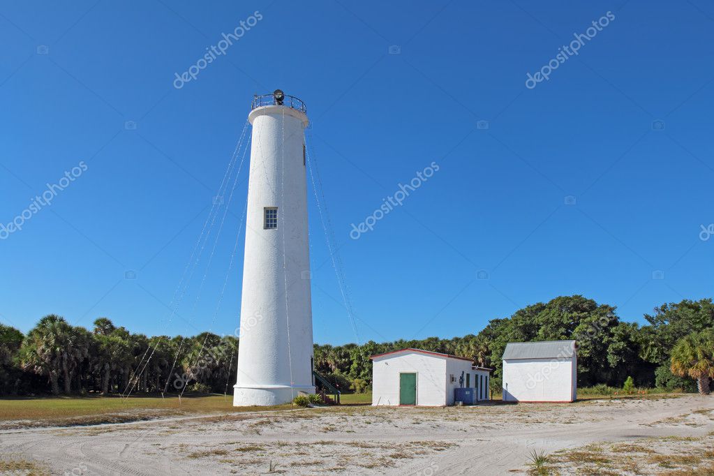 The Egmont Key lighthouse in Tampa Bay, Florida Stock Photo by
