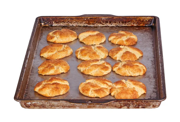 Pan of freshly baked snickerdoodles — Stock Photo, Image