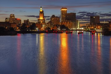 HDR görüntüsünü providence, rhode Island gece manzarası