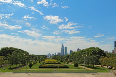 Milenyum park ve Chicago kısmi bir manzarası