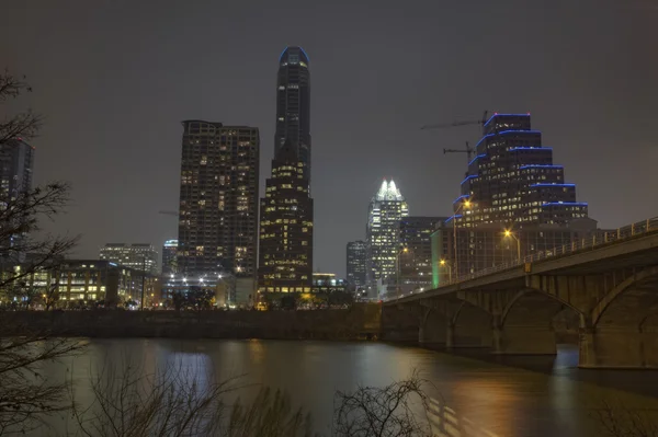 Skyline partielle d'Austin, Texas la nuit — Photo