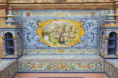 seramik duvar, plaza de espana Seville, İspanya