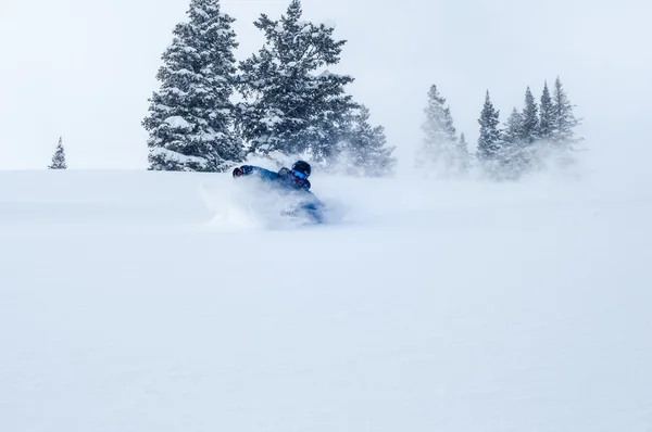 Skiën blower poeder — Stockfoto