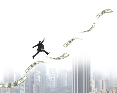 heyecan verici işadamı artan para eğilim city ile çalışan vi