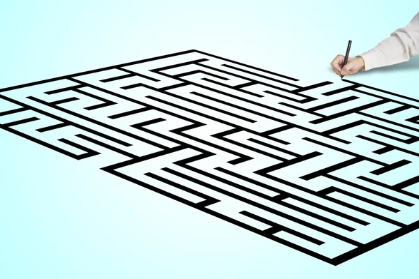 Hand drawing maze — Stock Photo, Image