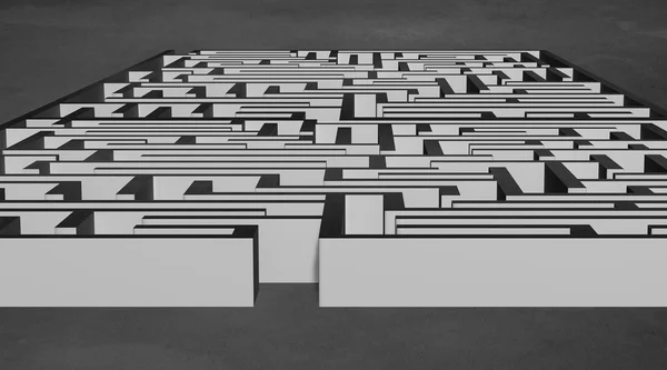 Stora 3d labyrint struktur på betong — Stockfoto