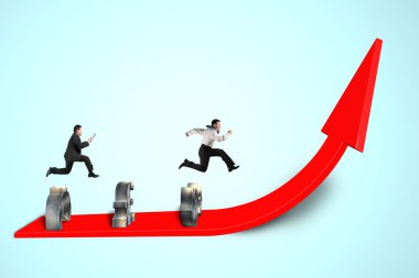 rekabet ve moneyobstacles kırmızı ok Zıplama