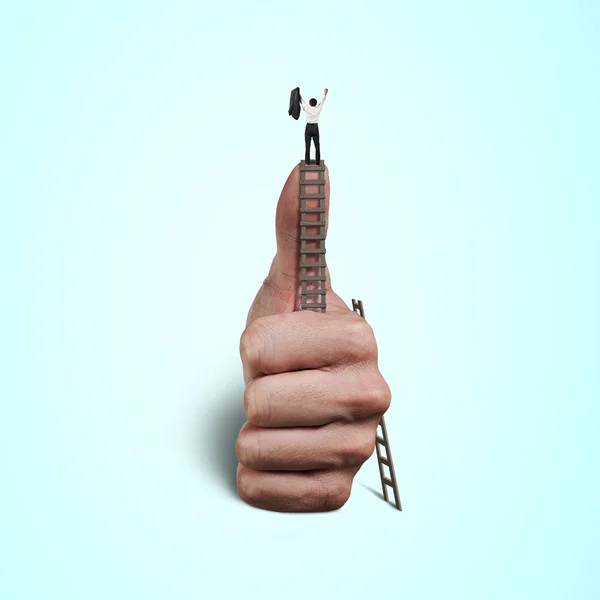 Cheering on top of thumb — Stock Photo, Image