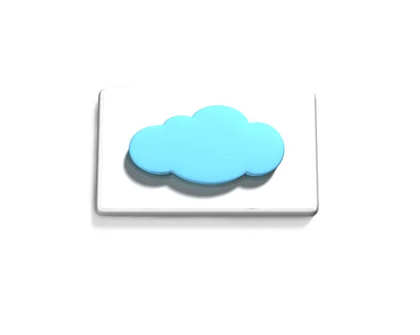 Синяя кнопка формы облака — стоковое фото