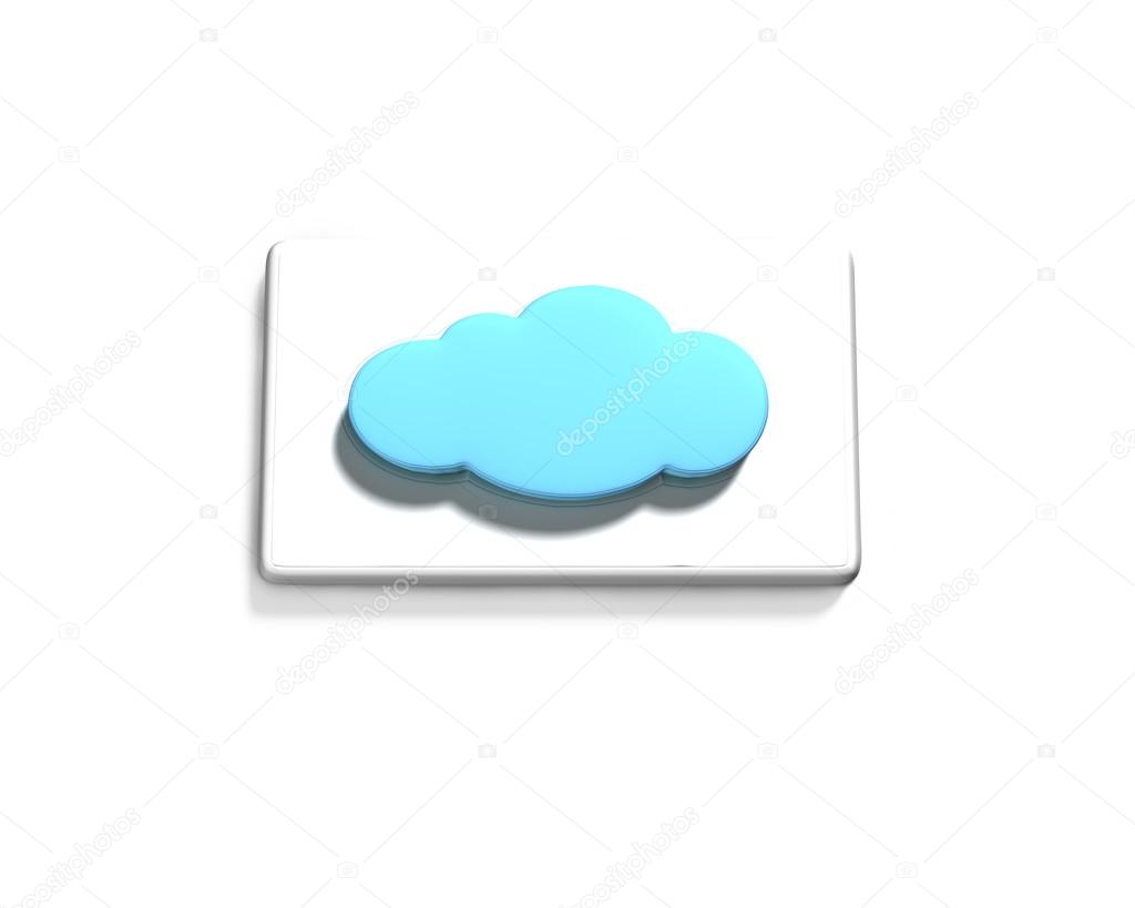 Blue cloud shape button