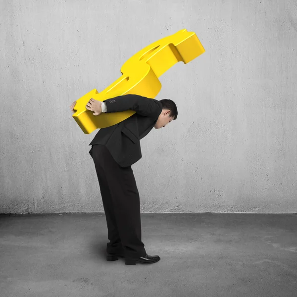 Businessman carry money symbol — Stock Photo, Image