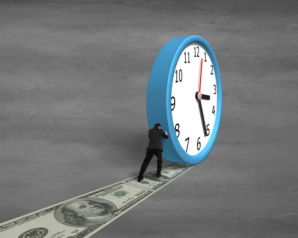 Rolling clock with money way — Stock Photo, Image