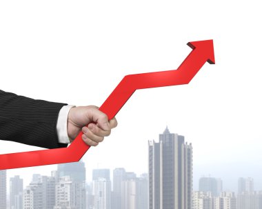 Şehir Manzaralı kırmızı ok holding 