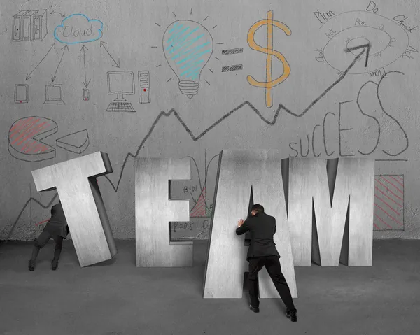 Moving TEAM 3D concrete word together — Stock Image Moving TEAM 3D concrete word together Royalty Free Stock Images